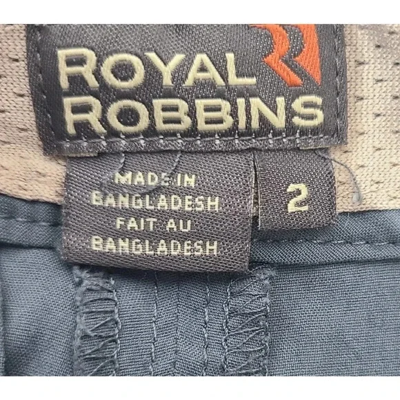 Royal Robbins Cargo Capri Pants Women's Size 2 Blue Gray Outdoor Hiking Fishing - Picture 3 of 4